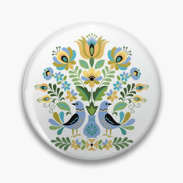 Item preview, Hungarian Folk Art Birds in Blue and Gold designed and sold by Barbara Pixton.