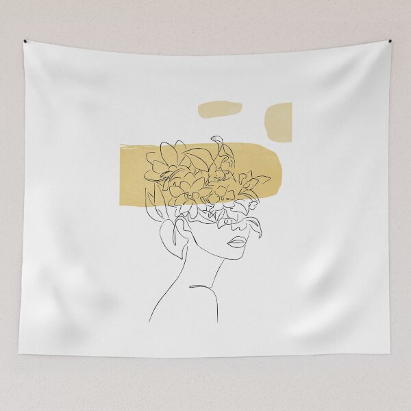 Item preview, Lost in a dream minimal one line woman abstract contemporary art designed and sold by shreya ranjan.
