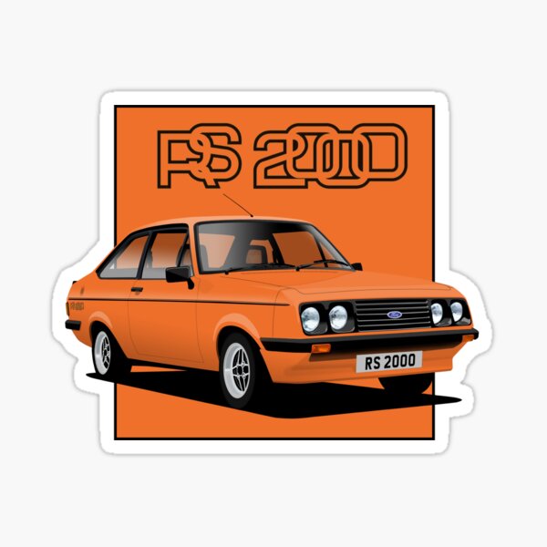 Ford Escort Mk2 Rs00 Signal Red Sticker For Sale By Bocjohn Redbubble