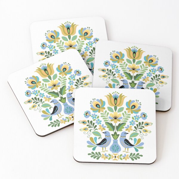 Item preview, Hungarian Folk Art Birds in Blue and Gold designed and sold by Barbara Pixton.