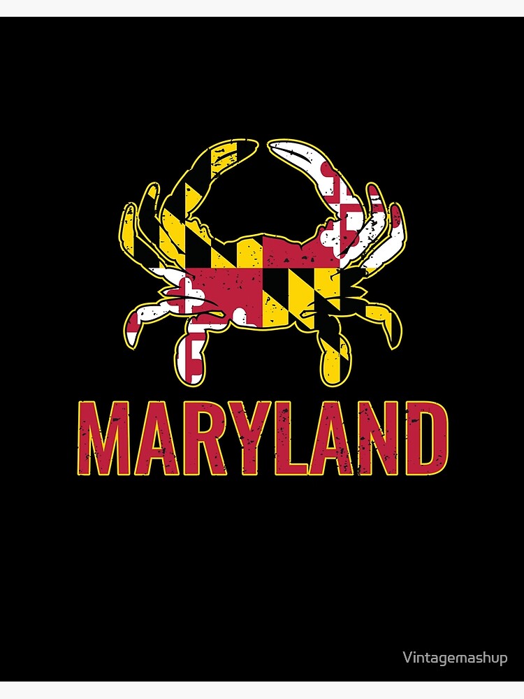 I Love Maryland Crab Maryland Flag T-Shirt