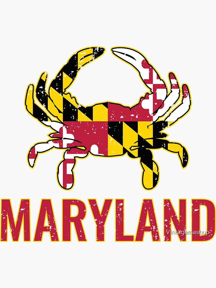 I Love Maryland Crab Maryland Flag T-Shirt