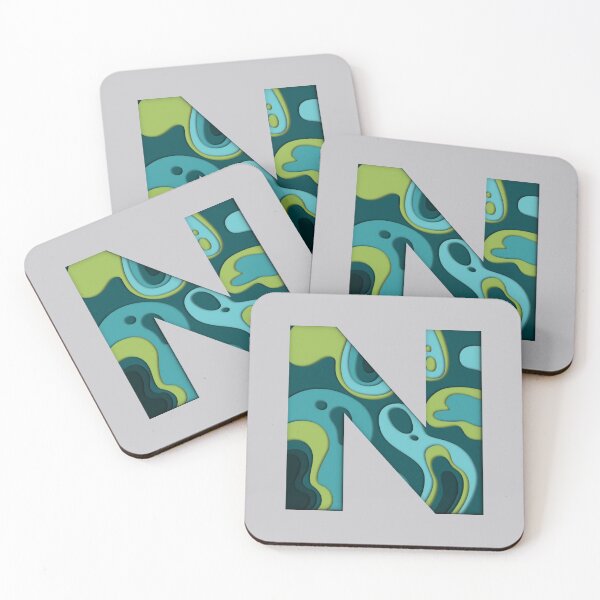 Item preview, Papercut Alphabet -  N - Green Blue designed and sold by AuroCreatives.