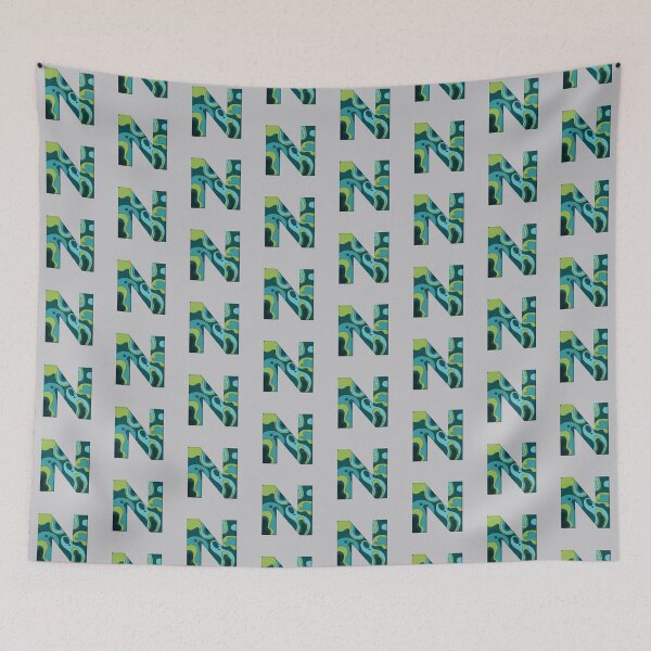 Item preview, Papercut Alphabet -  N - Green Blue designed and sold by AuroCreatives.