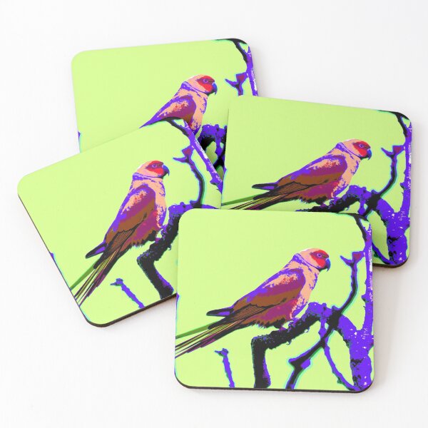 Item preview, Neons and Pastels Barbados Green Parrot_Rose-Ringed Parakeet_Green-Yellow Background designed and sold by StayCuztom.