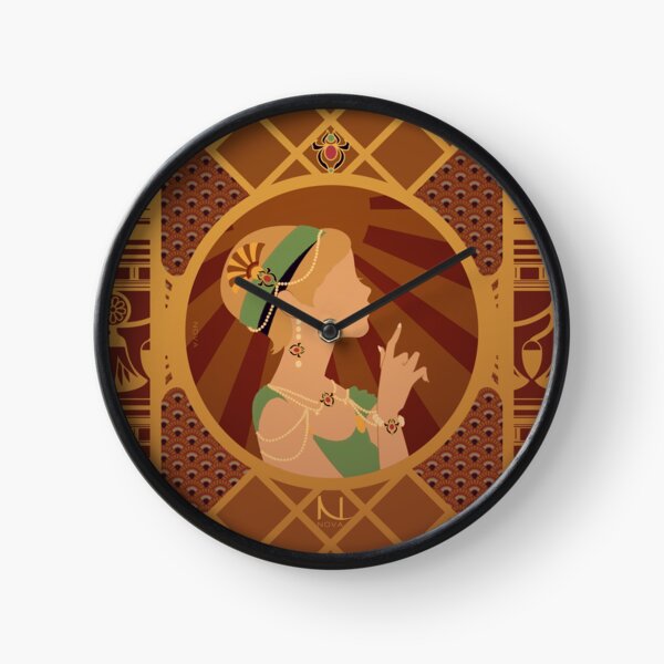 Scarabée du Nil en Egypte - Illustration Art Nouveau Horloge