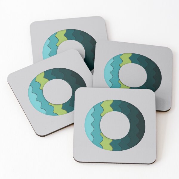 Item preview, Papercut Alphabet -  O - Green Blue - Waves designed and sold by AuroCreatives.