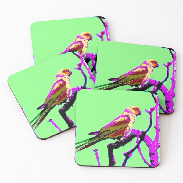 Item preview, Neons and Pastels Barbados Green Parrot_Rose-Ringed Parakeet_Lime-Green Background designed and sold by StayCuztom.