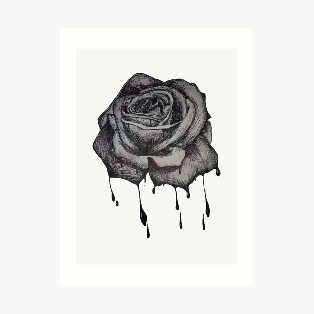 "Dripping Rose" Art Print by PulseLine Redbubble