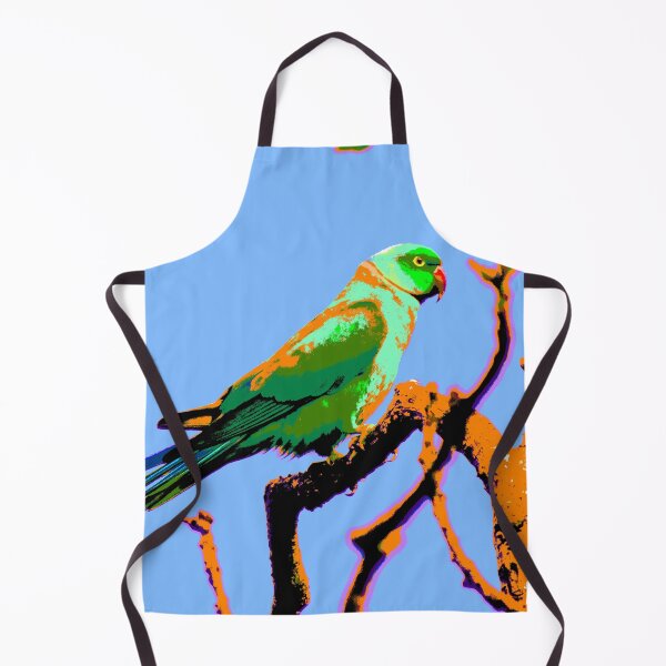 Item preview, Neons and Pastels Barbados Green Parrot_Rose-Ringed Parakeet_Blue Background designed and sold by StayCuztom.