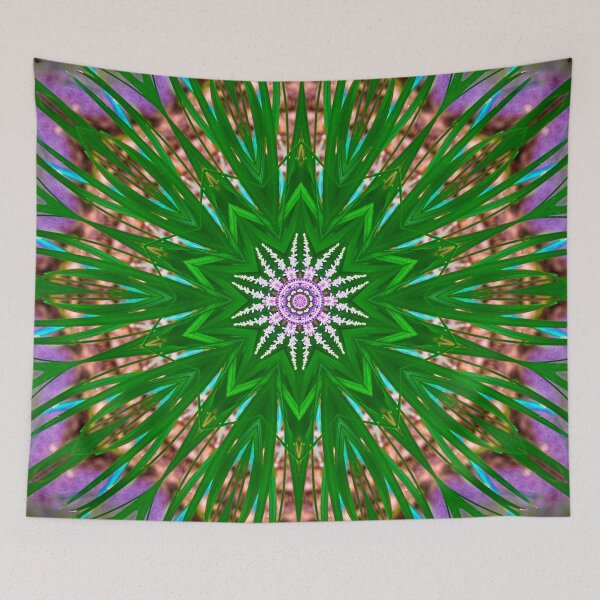 Item preview, 10 Pointed Star Nature Mandala with Green designed and sold by Sara Graham-Costain.