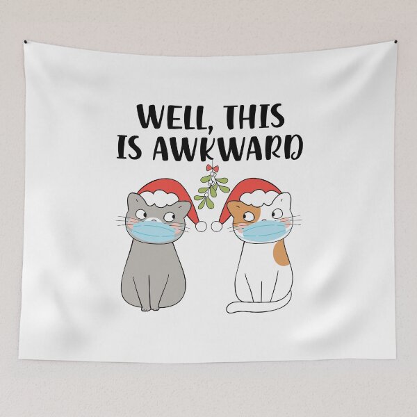 Item preview, Funny Socially Distanced Christmas Cat designed and sold by CrystalCrush.