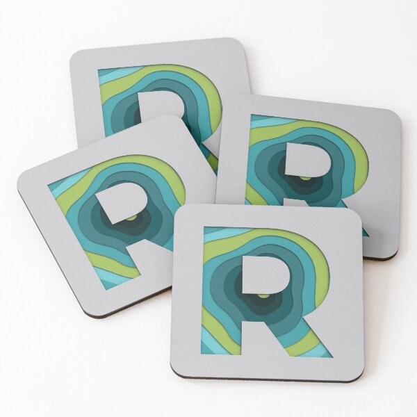 Item preview,  Papercut Alphabet -  R - Green Blue designed and sold by AuroCreatives.