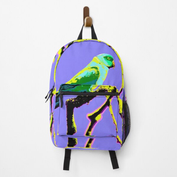 Item preview, Neons and Pastels Barbados Green Parrot_Rose-Ringed Parakeet_Blue-Violet Background designed and sold by StayCuztom.