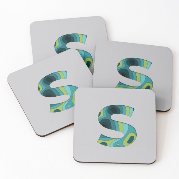 Item preview, Papercut Alphabet -  S - Green Blue designed and sold by AuroCreatives.