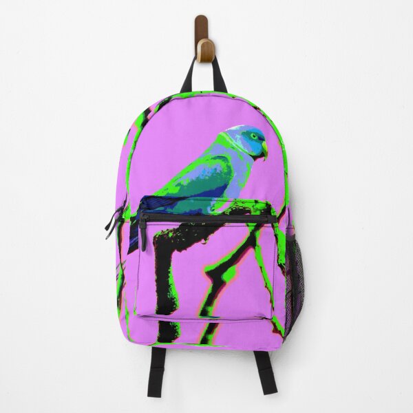 Item preview, Neons and Pastels Barbados Green Parrot_Rose-Ringed Parakeet_Light-Fuschia Background designed and sold by StayCuztom.