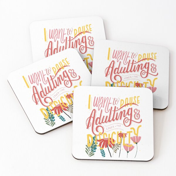 Item preview, I want to pause adulting and lower the difficulty funny hand lettering quote designed and sold by lettersbysid.