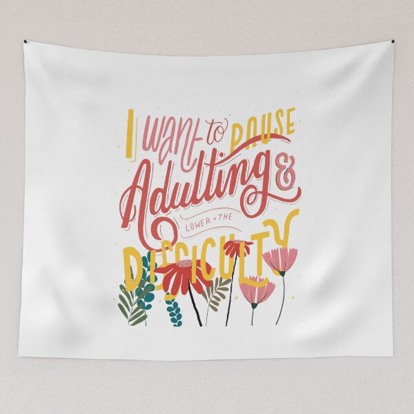 Item preview, I want to pause adulting and lower the difficulty funny hand lettering quote designed and sold by lettersbysid.