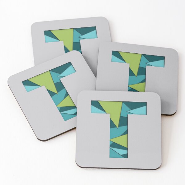 Item preview,  Papercut Alphabet -  T - Green Blue designed and sold by AuroCreatives.