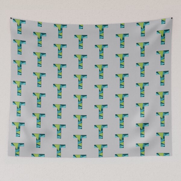 Item preview,  Papercut Alphabet -  T - Green Blue designed and sold by AuroCreatives.