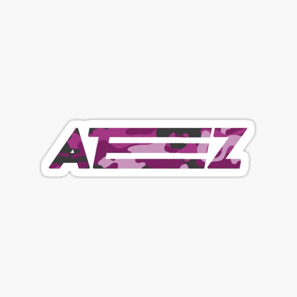 Ateez Purple Grey Camo Camouflage Army Print Sticker For Sale By