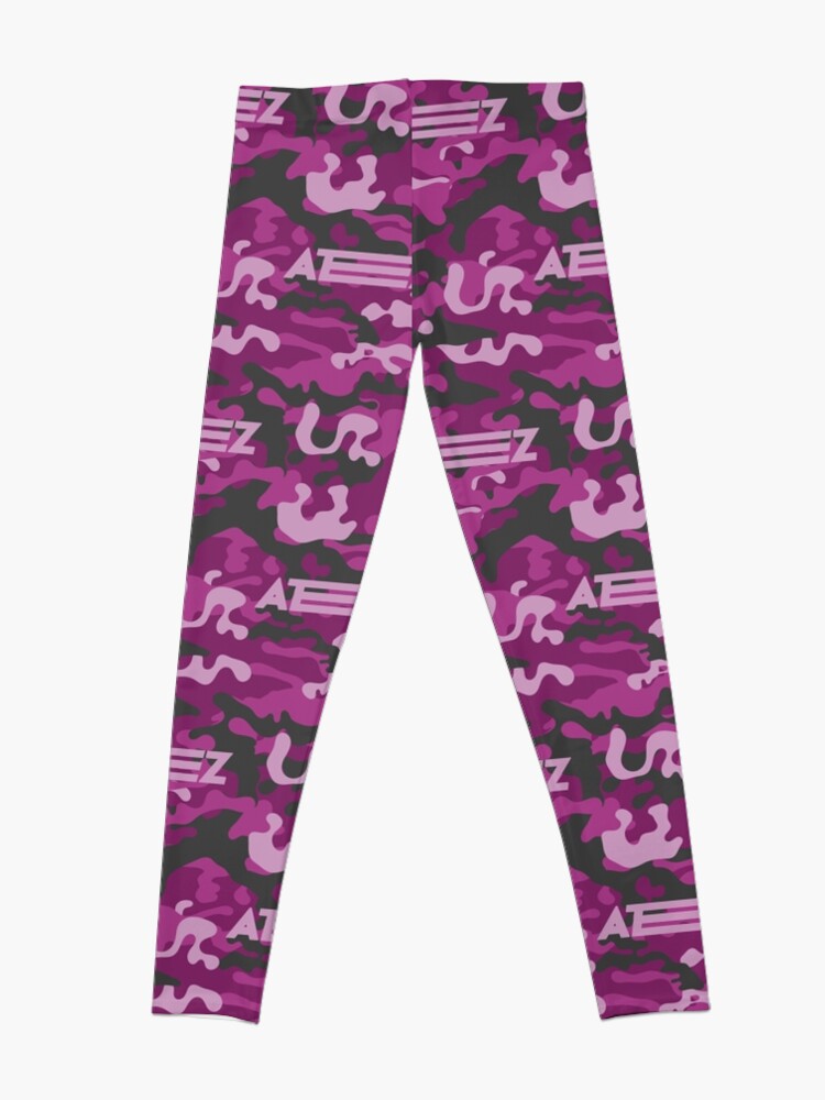Thumbnail 4 of 5, Leggings, ATEEZ Purple Grey CAMO Camouflage Army Print designed and sold by SugarSaint.
