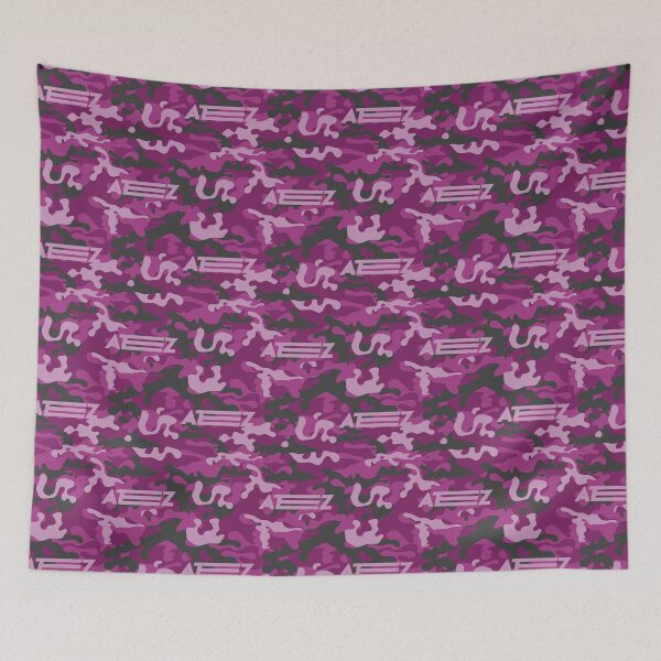 Item preview, ATEEZ Purple Grey CAMO Camouflage Army Print designed and sold by SugarSaint.