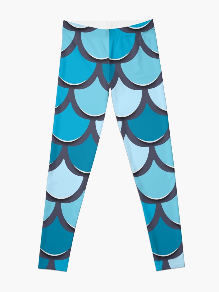 Discover Blue Scaly Pattern Leggings
