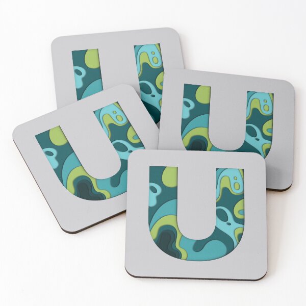 Item preview, Papercut Alphabet -  U - Green Blue designed and sold by AuroCreatives.