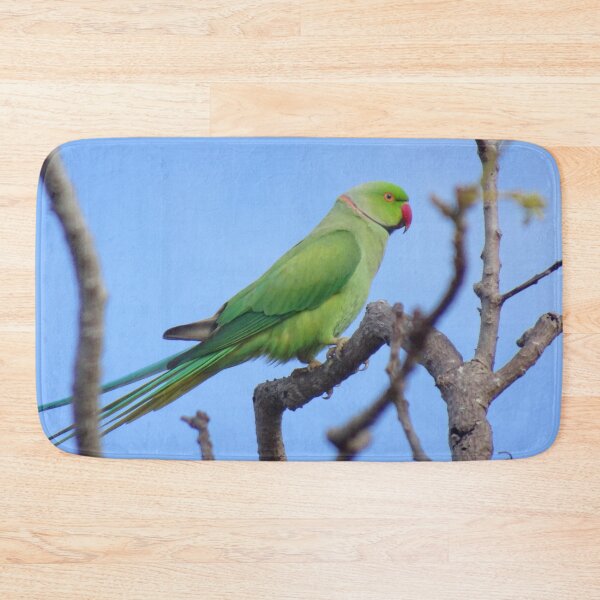 Item preview, Barbados Green Parrot_Rose-Ringed Parakeet_Blue Sky Background Original designed and sold by StayCuztom.