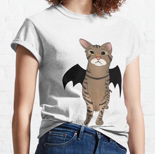 Cartoony Cat with Bat Wings Design Classic T-Shirt