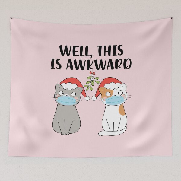 Item preview, Funny Socially Distanced Christmas Cat designed and sold by CrystalCrush.