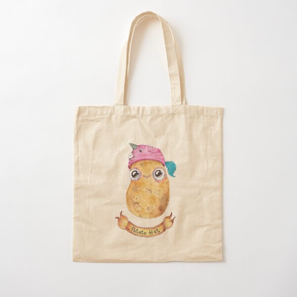 cute kawaii unicorn potato hat Cotton Tote Bag