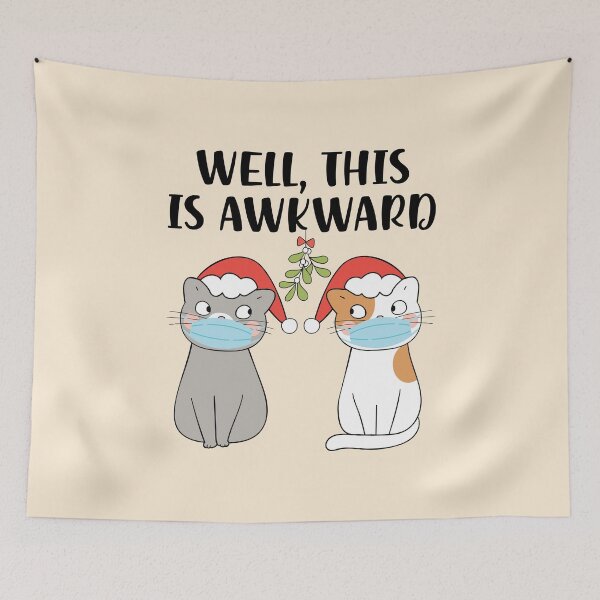 Item preview, Funny Socially Distanced Christmas Cat designed and sold by CrystalCrush.