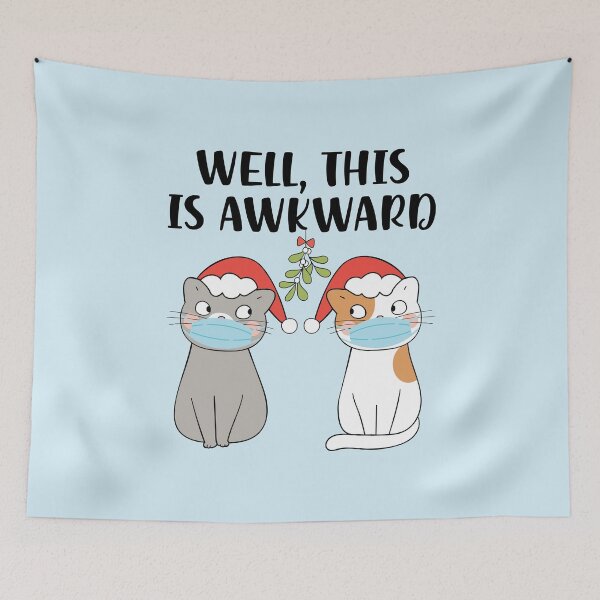 Item preview, Funny Socially Distanced Christmas Cat designed and sold by CrystalCrush.