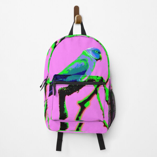 Item preview, Neons and Pastels Barbados Green Parrot_Rose-Ringed Parakeet_Ultra Pink Background designed and sold by StayCuztom.