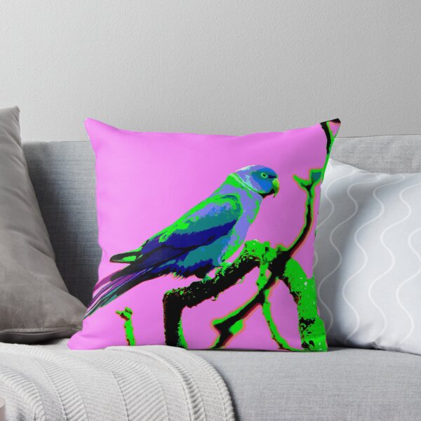 Item preview, Neons and Pastels Barbados Green Parrot_Rose-Ringed Parakeet_Ultra Pink Background designed and sold by StayCuztom.