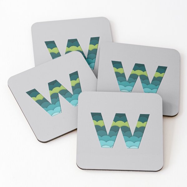 Item preview,  Papercut Alphabet -  W - Green Blue designed and sold by AuroCreatives.
