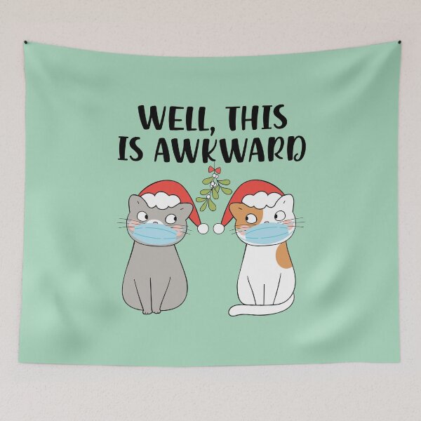 Item preview, Funny Socially Distanced Christmas Cat designed and sold by CrystalCrush.
