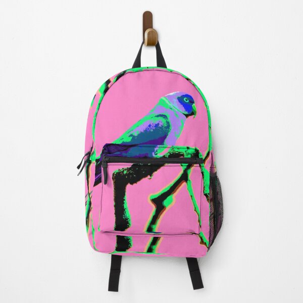 Item preview, Neons and Pastels Barbados Green Parrot_Rose-Ringed Parakeet_Taffy Pink Background designed and sold by StayCuztom.
