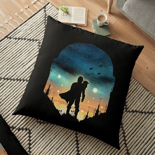 mando in galaxy Floor Pillow