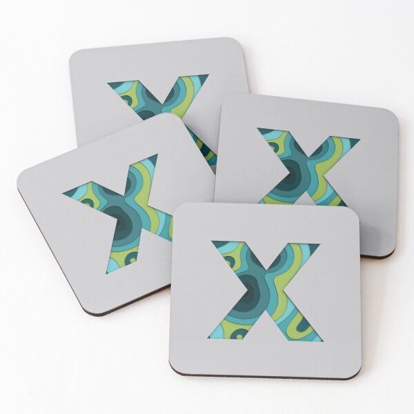 Item preview, Papercut Alphabet -  X - Green Blue designed and sold by AuroCreatives.