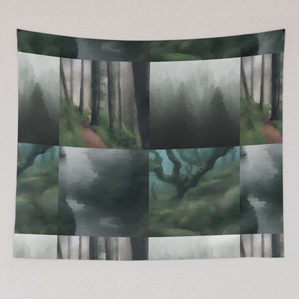 Item preview, Calming Abstract Watercolor Forest Scenes designed and sold by gobbieshoppe.