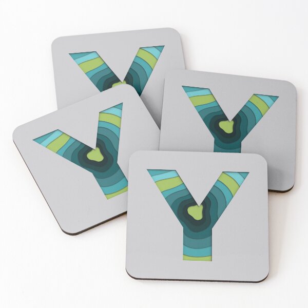 Item preview, Papercut Alphabet -  Y - Green Blue designed and sold by AuroCreatives.