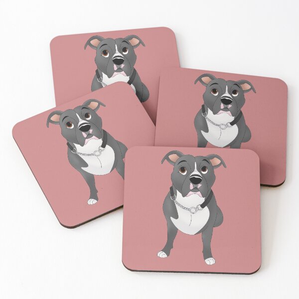 Item preview, Cartoony Black and White Pitbull Design designed and sold by pawtraitdreams.