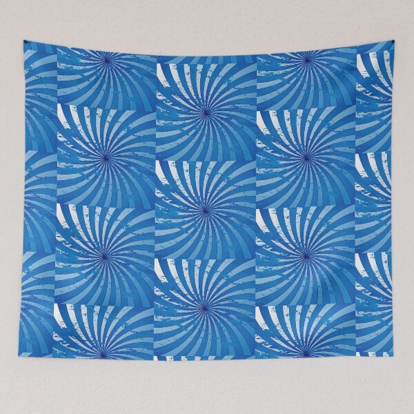 Item preview, Blue Retro Swirl Sunburst  designed and sold by Sybille-Yates.