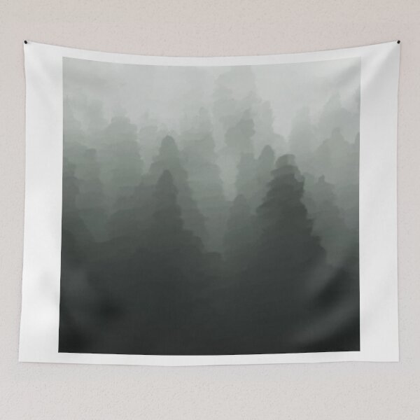 Item preview, Calming black and white Watercolor Forest Scene designed and sold by gobbieshoppe.