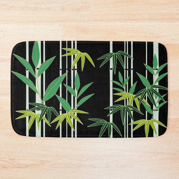 Item preview, Japanese bamboo pattern on black background designed and sold by Kallandra.