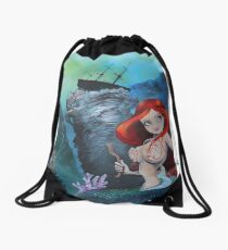 The Shipwreck Mermaid Drawstring Bag