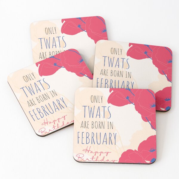 Item preview, Only Twats Are Born in - February - Swear Words Birthday Card designed and sold by mydoodlesateme.